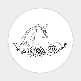 Unicorn and flowers Magnet